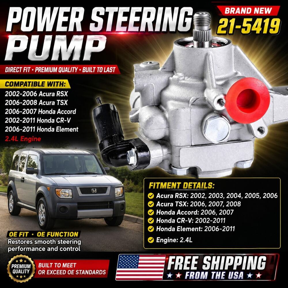 Power Steering Pump For 06-07 Honda Accord CR-V Element Acura RSX TSX 21-5419
